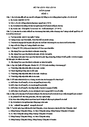 Đề ôn thi vào Lớp 10 THPT môn Lịch sử - Đề số 2 (Có đáp án)